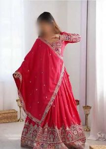 Elegant Pink Ethnic Lehnga with Embroidery
