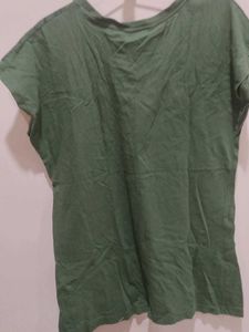 Olive Green Floral Embellished Top