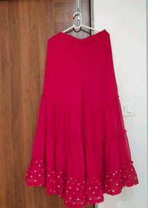 Red Sharara Set Bust 34 (Alterable Upto 36)