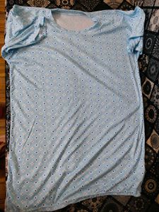 Blue Printed Night Suit Set