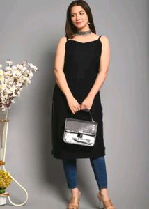 Sleek Black Slip Kurti