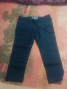 Dark Blue Straight Leg Pants