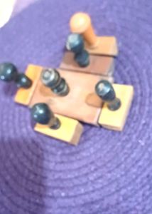 Vintage Wooden Hand Stamp Set