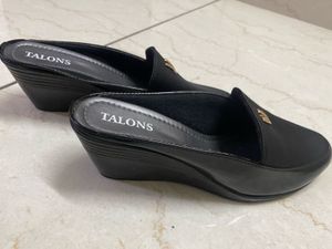 Smart Black Wedges- loafer Style