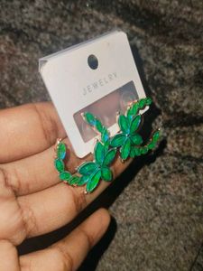Green Flower Earrings