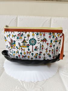 Warli Print Vanity Pouch