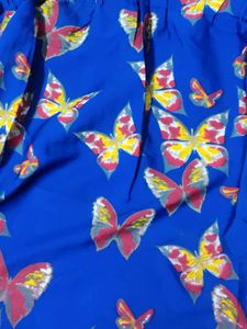 A Line Blue Butterfly Dress