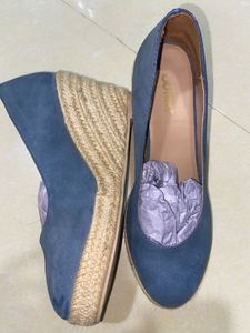 Blue Wedge Heels
