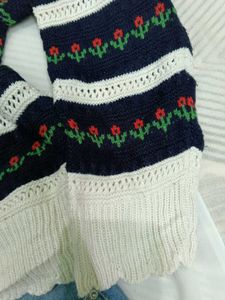 Floral Embroidered Knit Cardigan