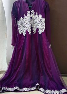 Purple Anarkali Suit with Embroidery🌸