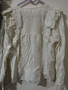 Ruffled cream Blouse