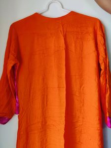 Colourful Kurti Top ( Pink &amp; Orange )