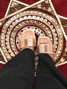 Golden Ethnic Zudio Flat Sandals