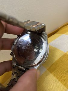 Edifice Chronograph Watch - Silver and Gold