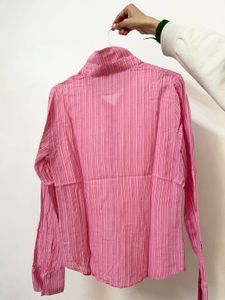 ZARA Striped Pink Shirt Size L