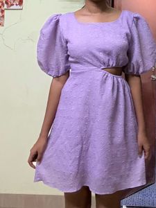 Lavender Puff Sleeve Dress