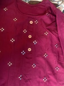 Maroon Kurta