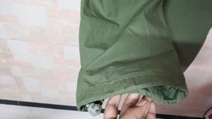 Dark Olive Green Parachute Pants