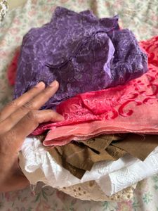 Schiffli n embroidered cut pieces Material