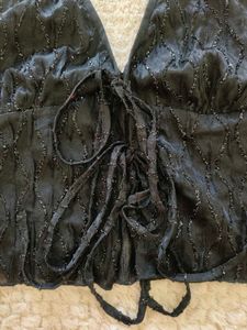 🖤 CIDER 3D wavy pattern halter top 🖤