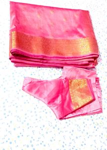 Pink  silkSaree with Blouse