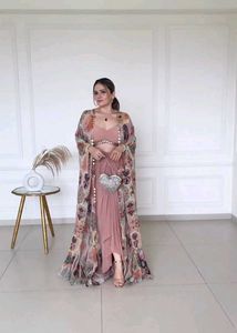 Indo Western Fiona Silk Dress Three Piece