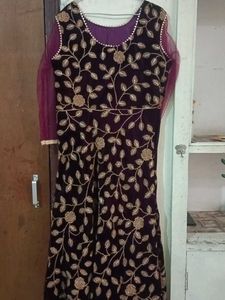 Elegant Velvet Ethnic Gown