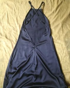 Navy Blue Halter-Neck Maxi Dress