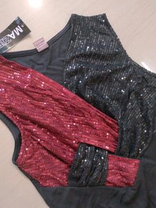 Women Black And Sequence Bodycon Mini Dress