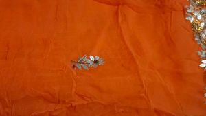 Orange Embroidered Saree.