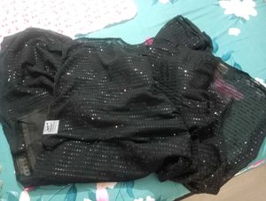 Elegant Black Sequence Saree