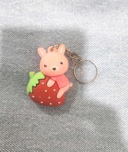 Bunny with Strawberry Keychain