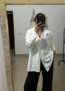 OVERSIZED White Solid Casual Shirt