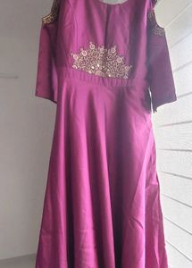 Cold Shoulder Anarkali Gown