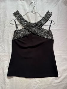 Halter Neck Embellished Top
