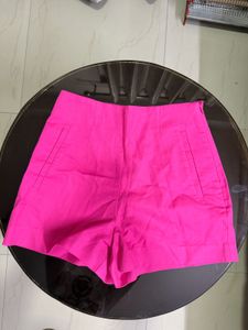 Zara Hot Pink High-Waisted Shorts