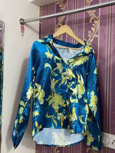 Blue Classy Versace Print Shirt🪩