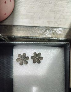 Oxidised Flower Studs