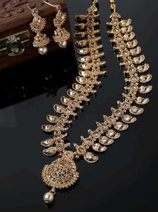 Classical Temple Gold Plated Jewellery Set