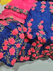 Blue Embroidered Lehenga Choli
