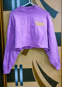 Lilac Cropped Baggy Sweatshirt