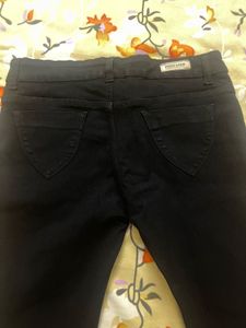 Black Stretchable Denim For Girls
