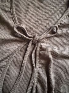 Ribbed Knit Tie Front Cardigan