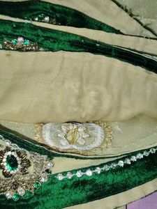 Stone Work Saree With Stiched Blouse