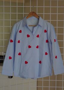 Heart Applique Oversized Shirt