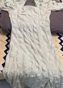Mint Green Puff Sleeve Dress