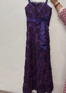 Purple Floral  Formal Dress