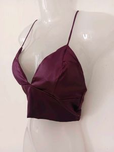 SILK TIE-BACK CROP TOP