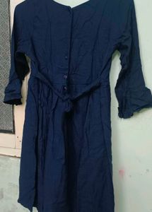 Navy Embroidered Dress