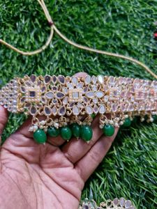 Beautiful Necklace Earring And Mangtika Set